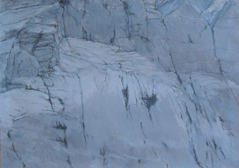 スイスアルプス、ヴェッターホルンの岩壁（鉛筆）